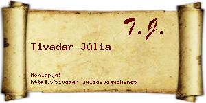 Tivadar Júlia névjegykártya